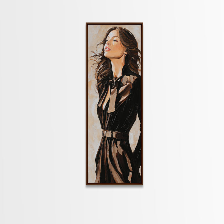 Fashion Portrait with Flowing Glossy Hair Canvas Print, Hair Salon Art, Fine Art Print, Living Room Decor, Fine Art, Style, HSA-1x3-13