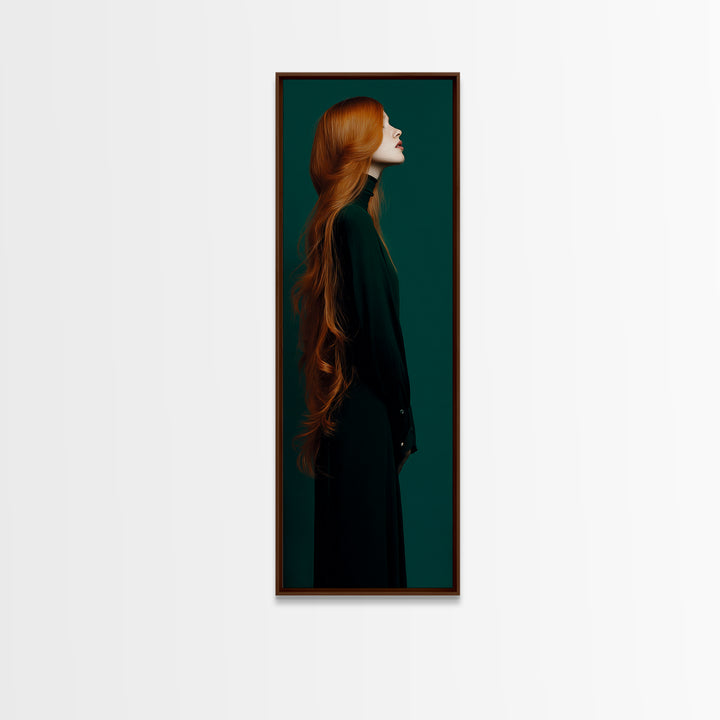 Copper Hair Silhouette Canvas Print, Hair Salon Art, Black Woman Wall Art, Living Room Decor, Fine Art, Style, Fine Art Print, HSA-1x3-22