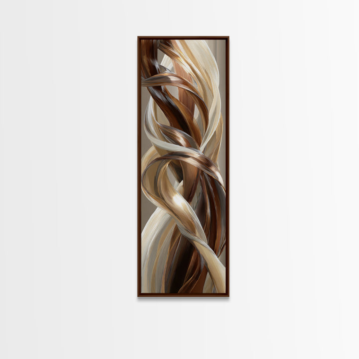 Hair Strands Turning into Abstract Ribbons Canvas Print, Hair Salon Art, Modern Decor, Living Room Decor, Fine Art, Style, HSA-1x3-57