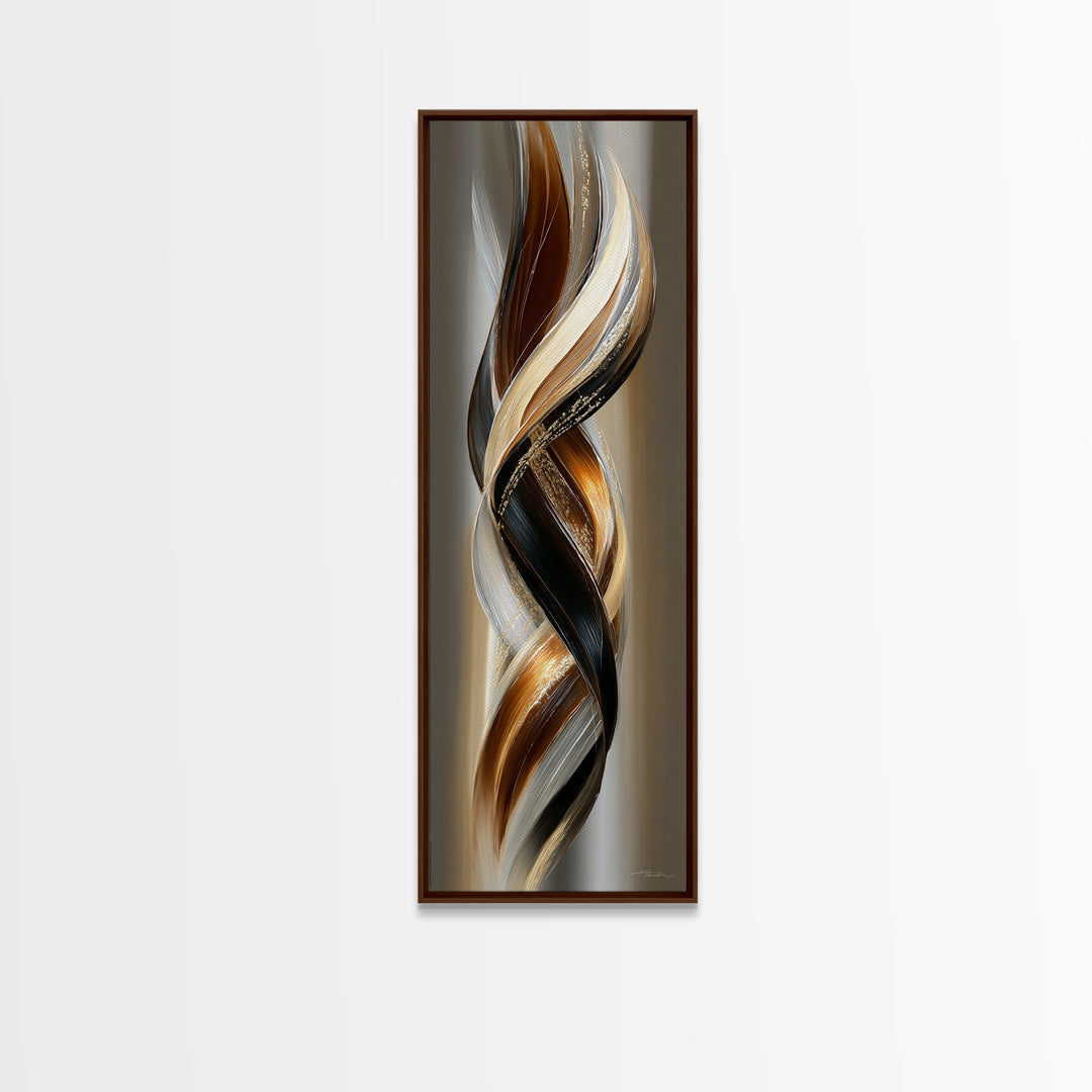 Hair Strands Turning into Abstract Ribbons Canvas Print, Hair Salon Art, Minimalist Wall Art, Living Room Decor, Abstract Art, HSA-1x3-81