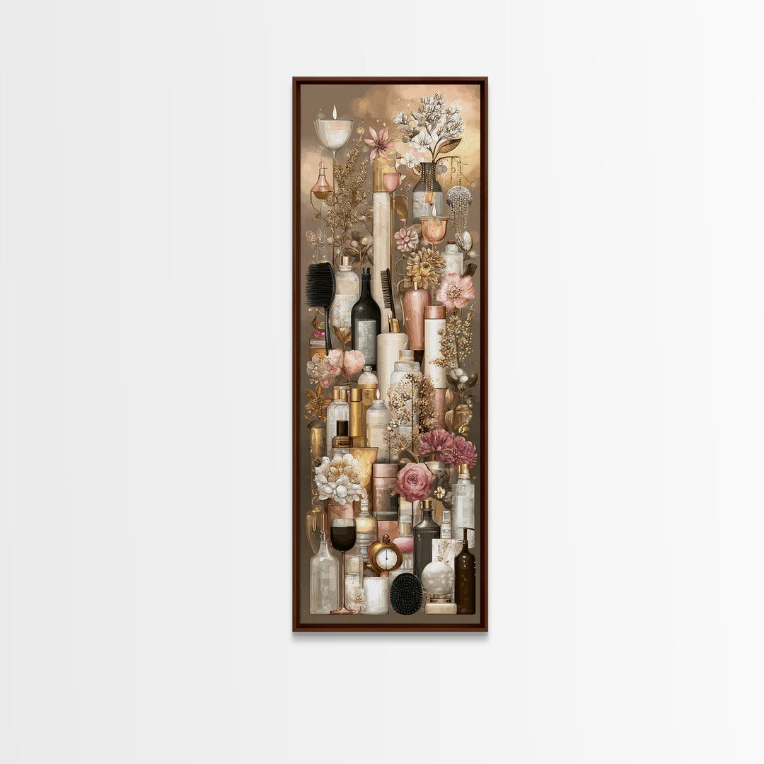 Rose Gold Salon Tool Still Life Canvas Print, Hair Salon Art, Fine Art Print, Living Room Decor, Fine Art, Style, Wall Decor, HSA-1x3-98