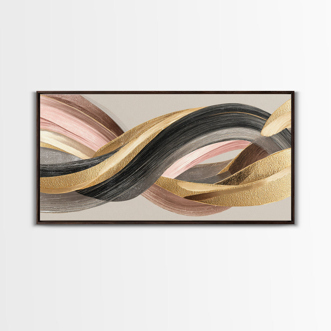 Hair Strands Turning into Abstract Ribbons Canvas Print, Hair Salon Art, Living Room Decor, Abstract Art, Style, HSA-2x1-17