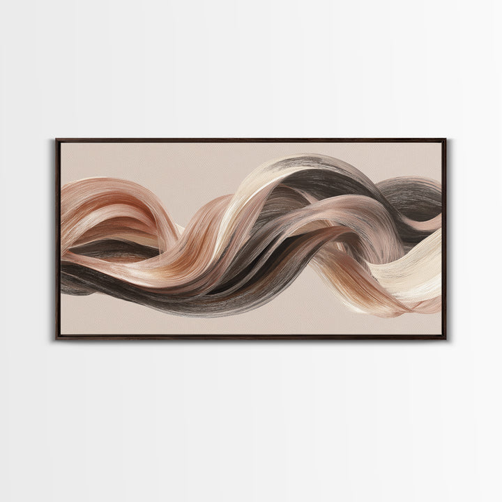 Abstract Hair Strands Forming Elegant Waves Canvas Print, Hair Salon Art, Modern Art, Living Room Decor, Abstract Art, Style, HSA-2x1-47