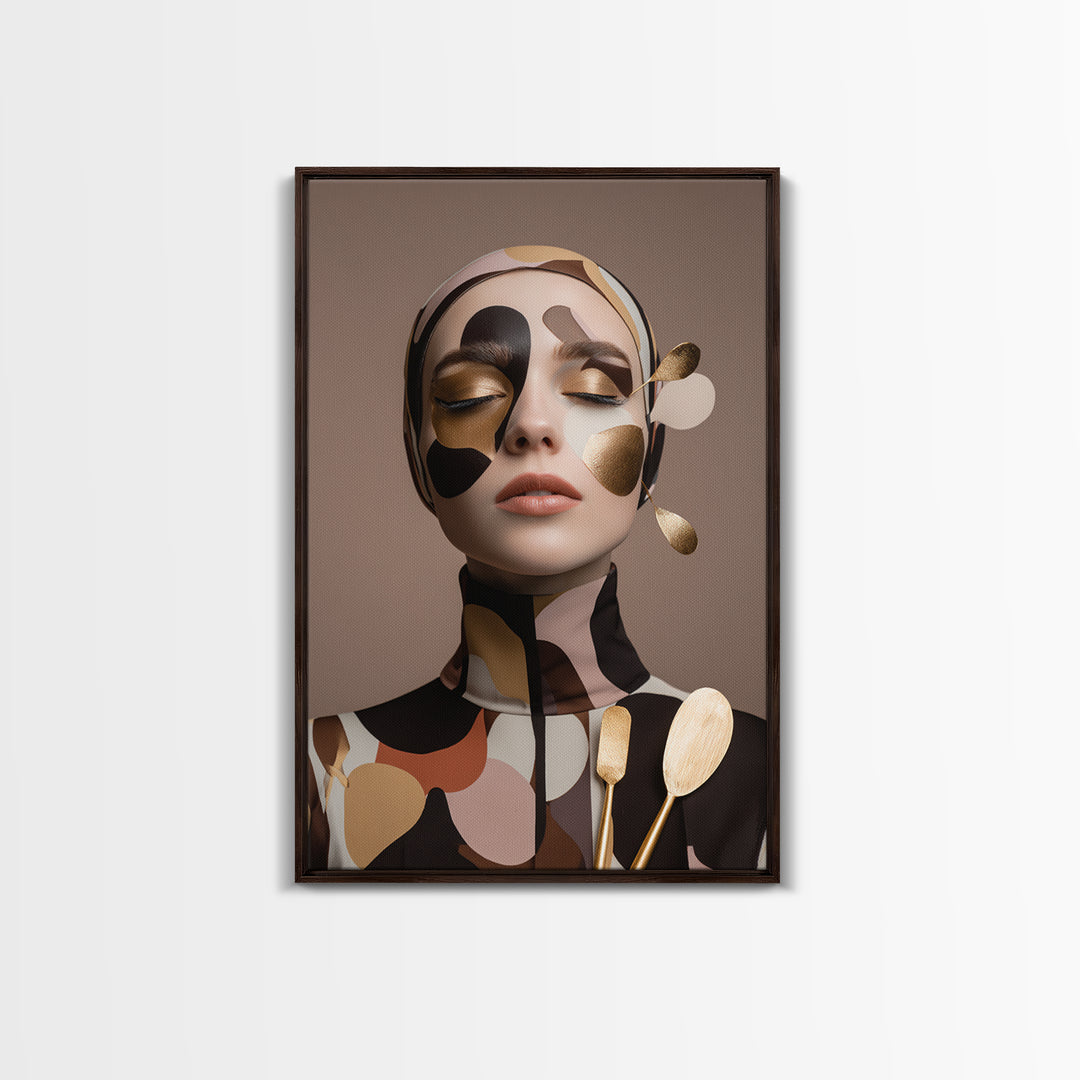 Mod 1960s Beauty Portrait Canvas Print, Hair Salon Art, Modern Decor, Living Room Decor, Fine Art, Style, Wall Decor, HSA-2x3-27
