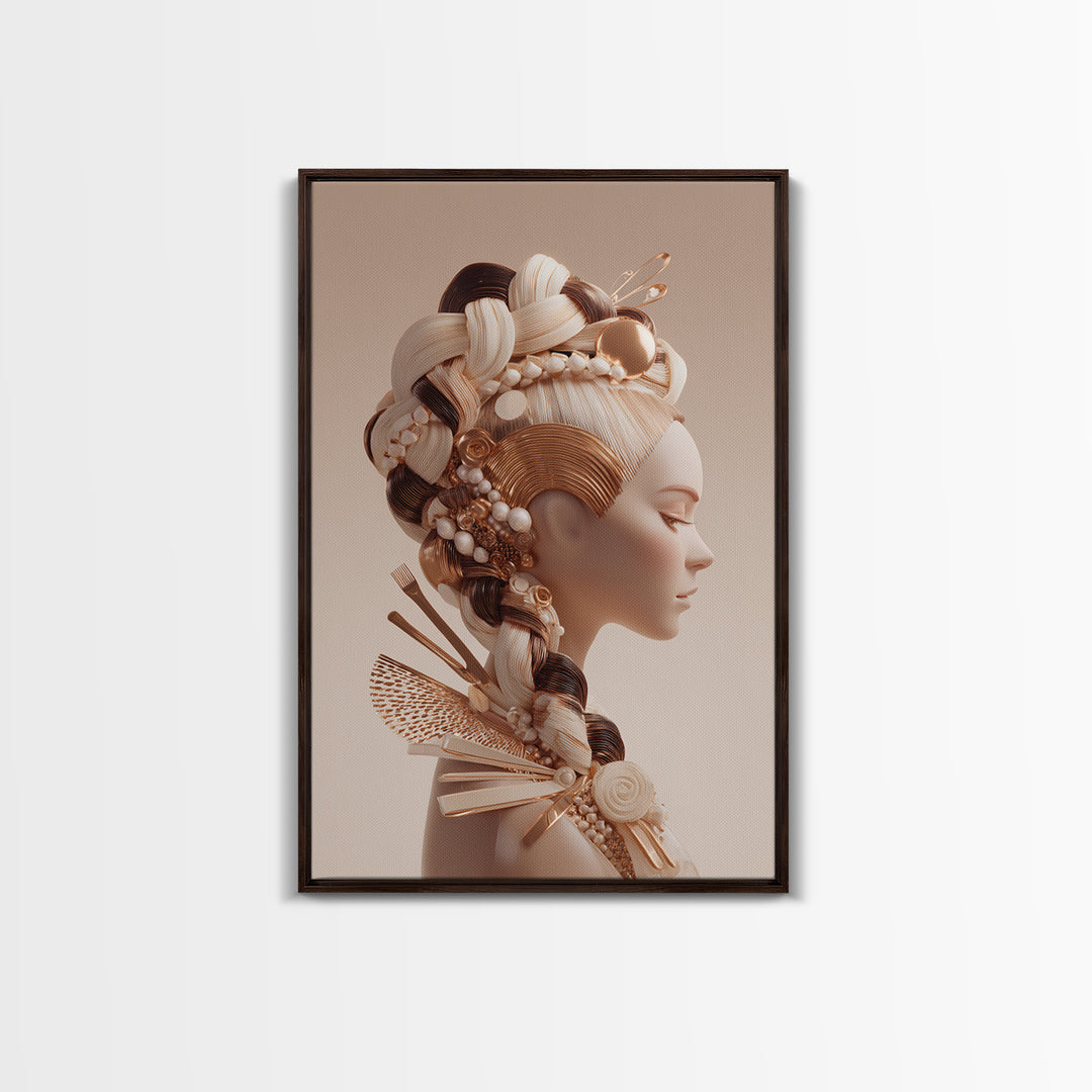 Braided Hairstyle Study Canvas Print, Hair Salon Art, Art Print, Living Room Decor, Fine Art, Style, Black Owned Art, HSA-2x3-67