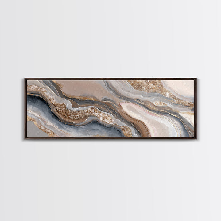 Abstract Hair Strands Forming Elegant Waves Canvas Print, Hair Salon Art, Art, Living Room Decor, Abstract Art, Style, HSA-3x1-43