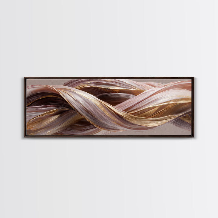Hair Strands Turning into Abstract Ribbons Canvas Print, Hair Salon Art, Black Woman Wall Art, Living Room Decor, Abstract Art, HSA-3x1-61