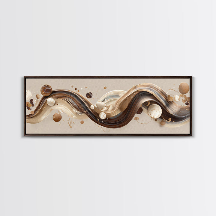Abstract Hair Strands Forming Elegant Waves Framed Canvas Print, Hair Salon Art, Metal Wall Art, Living Room Decor, Style, HSA-3x1-67