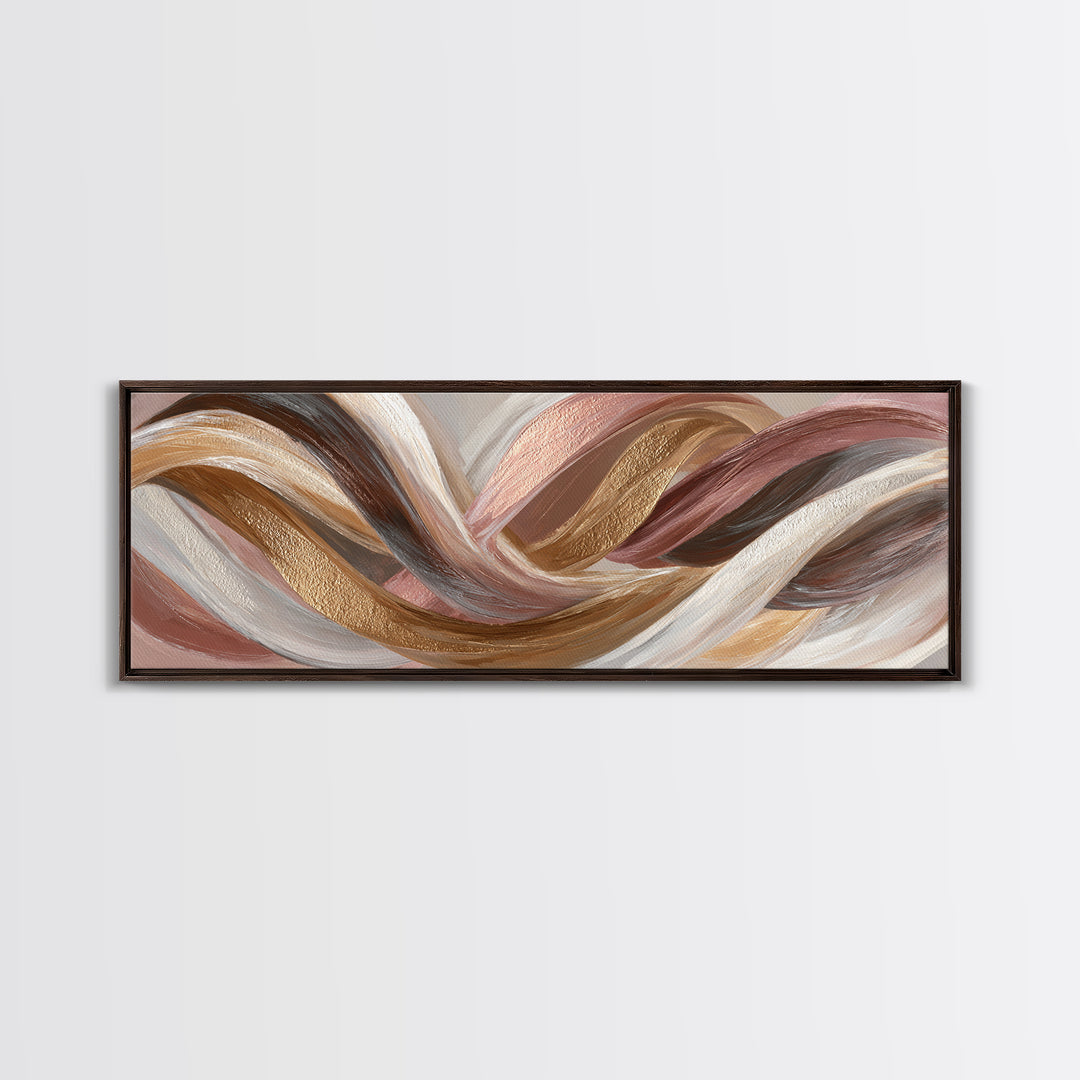 Hair Strands Turning into Abstract Ribbons Canvas Print, Hair Salon Art, Black Woman Wall Art, Living Room Decor, Abstract Art, HSA-3x1-85