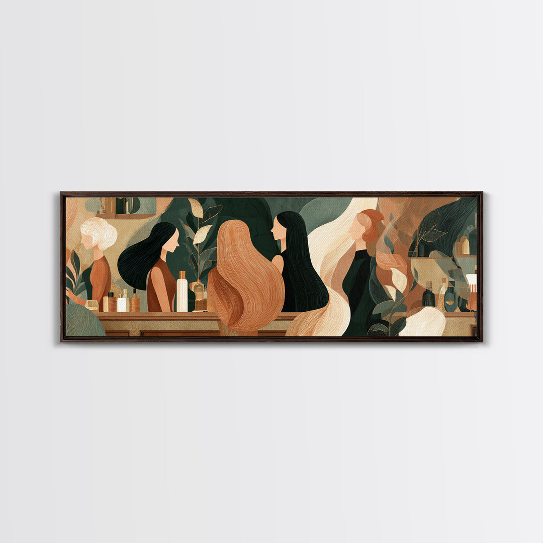 Copper Hair Silhouette Canvas Print, Hair Salon Art, Black Woman Wall Art, Living Room Decor, Fine Art, Style, Fine Art Print, HSA-3x1-98