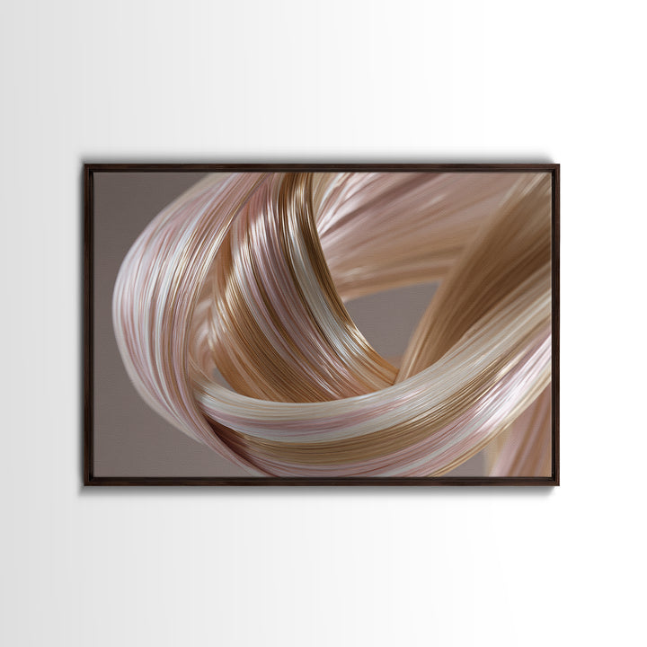 Hair Strands Turning into Abstract Ribbons Canvas Print, Hair Salon Art, Hairstylist, Living Room Decor, Fine Art, Style, HSA-3x2-49