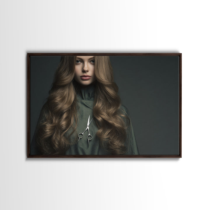 Copper Hair Silhouette Canvas Print, Hair Salon Art, Minimalist Wall Art, Living Room Decor, Fine Art, Style, Hair Stylist, HSA-3x2-62