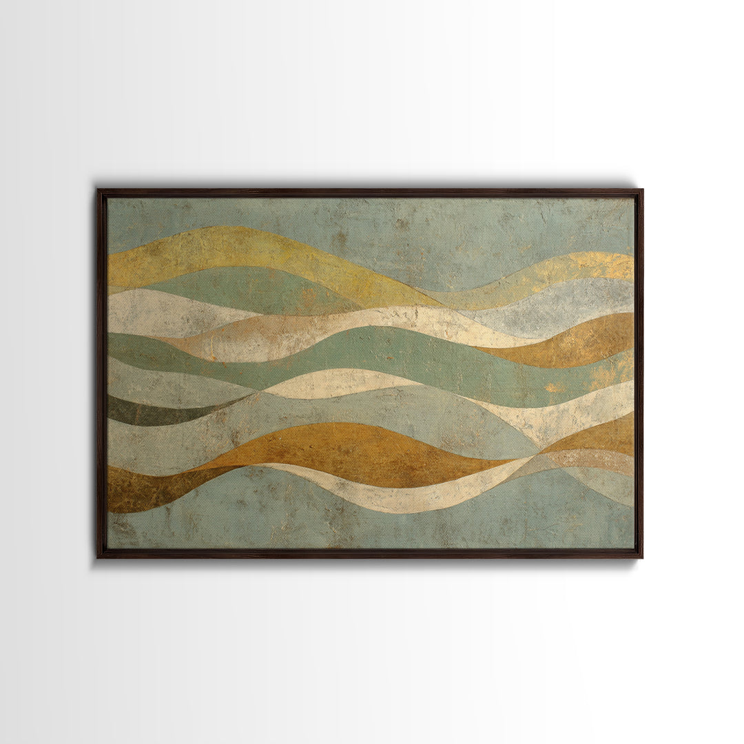 Abstract Hair Strands Forming Elegant Waves Framed Canvas Print, Hair Salon Art, Salon Sign, Living Room Decor, Abstract Art, HSA-3x2-79
