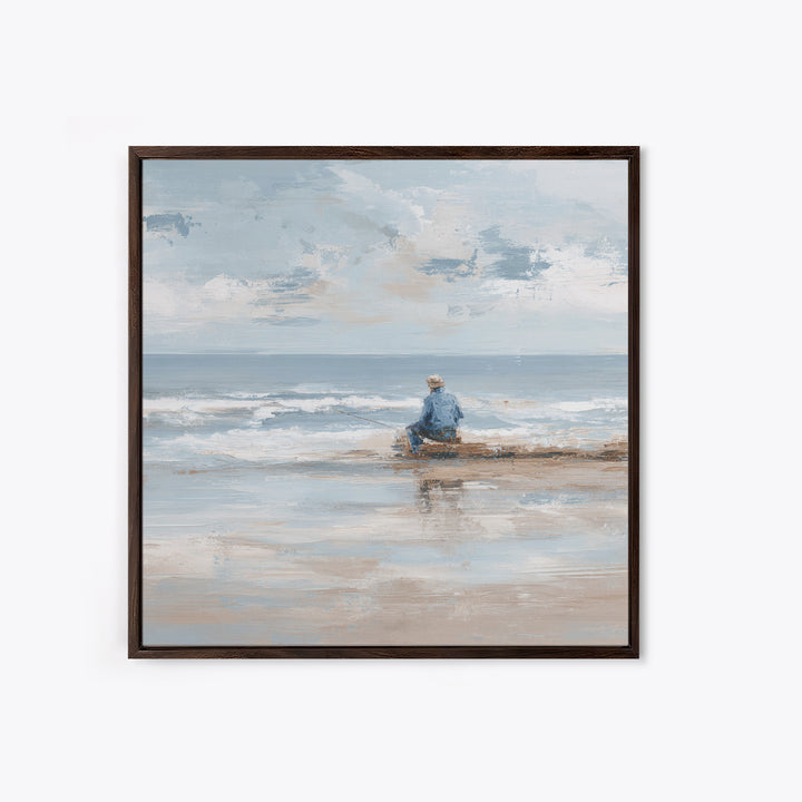 Coastal Beach Figures Canvas Print, Impressionist Art, Wall Art Framed, Living Room Decor, Fine Art, Impression, Flower Print, IMP-1x1-19