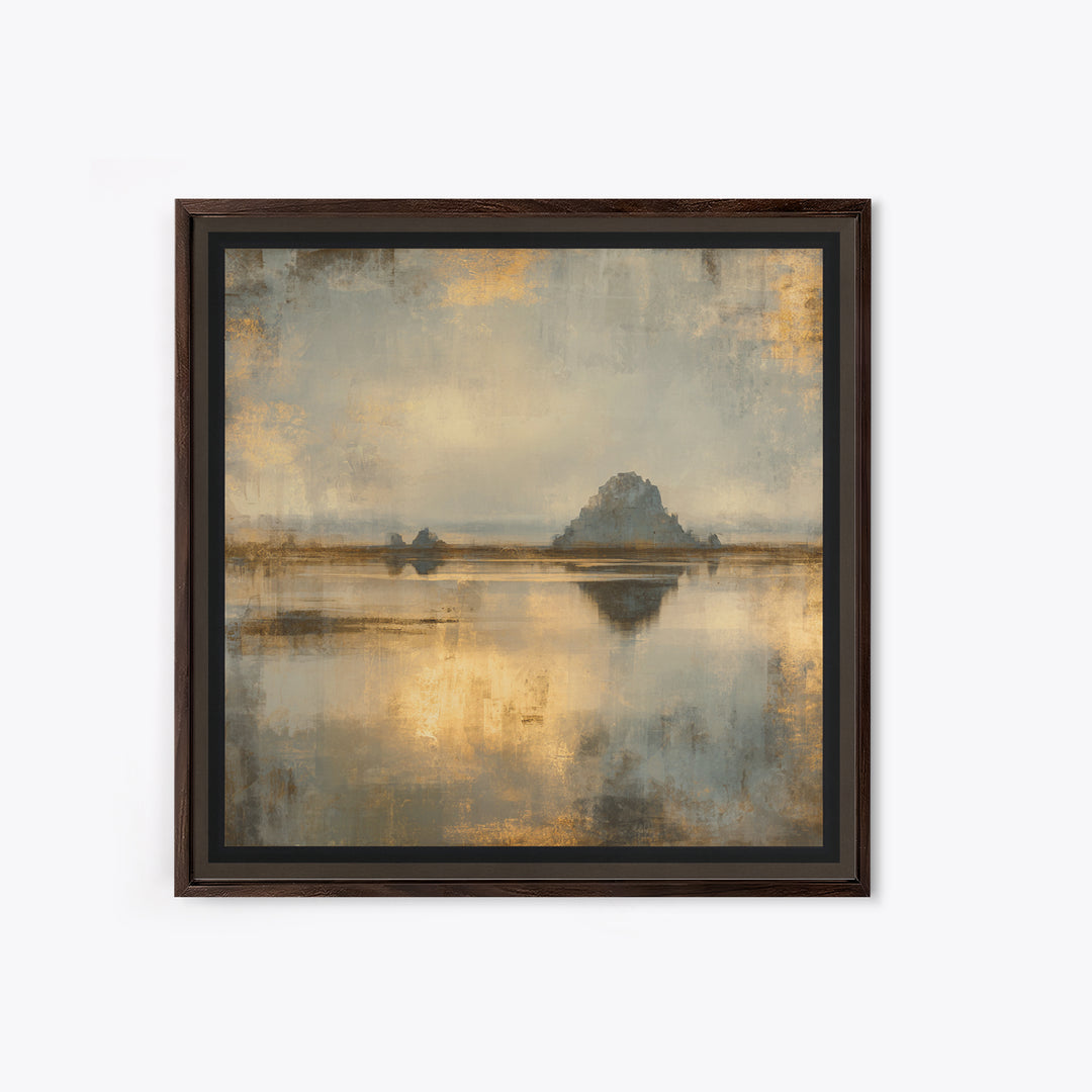 Haystacks Glowing at Golden Hour Framed Canvas Print, Impressionist Art, Oil Painting, Living Room Decor, Impression, IMP-1x1-28