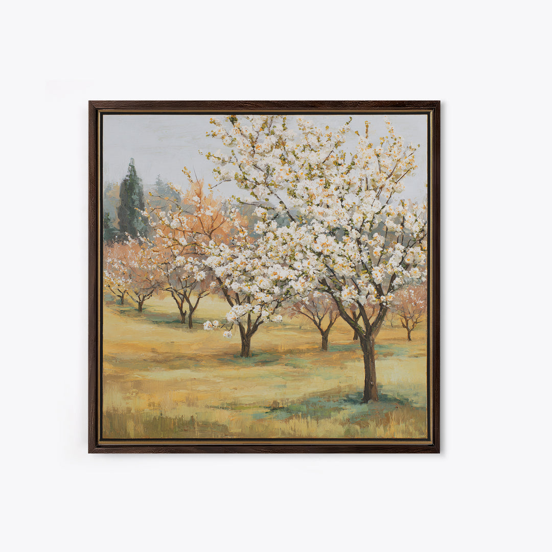 Spring Orchard with Blossoming Trees Canvas Print, Impressionist Art, Living Room Art, Living Room Decor, Oil Painting, IMP-1x1-54
