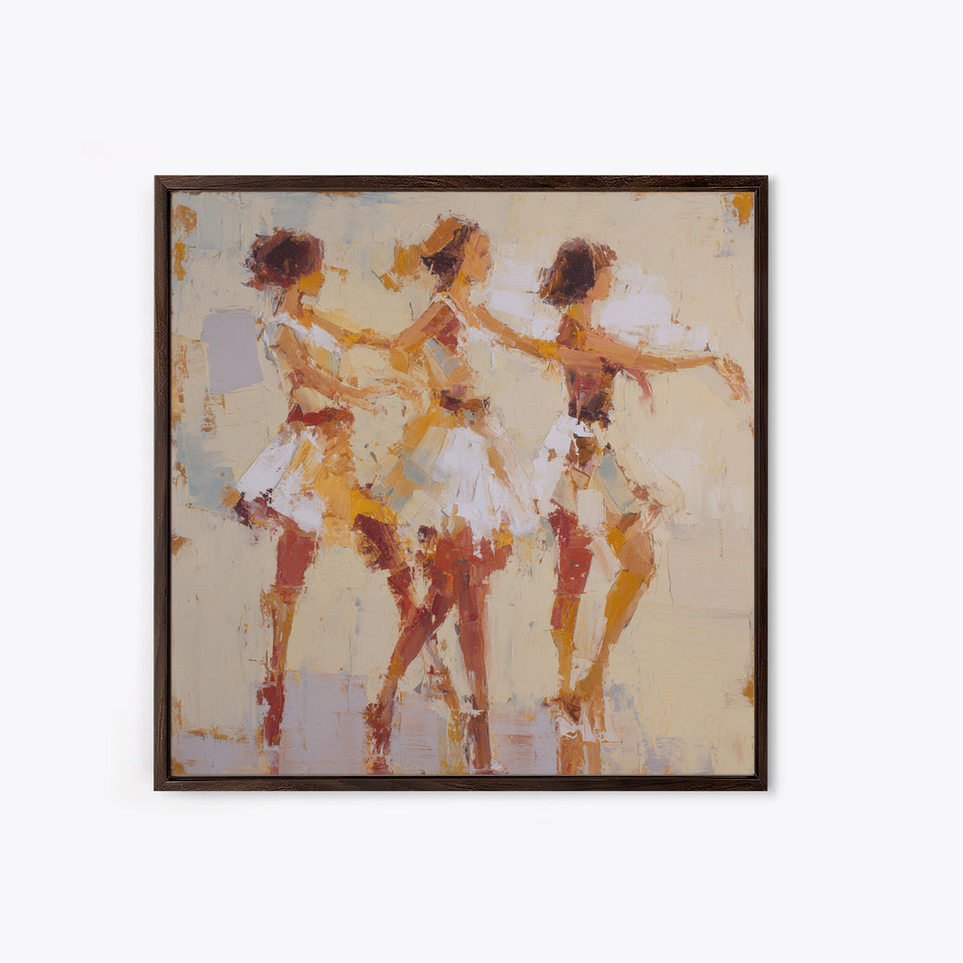 Dancers Suggested by Soft Moving Brushwork Canvas Print, Impressionist Art, Neutral Decor, Living Room Decor, Impression, IMP-1x1-63