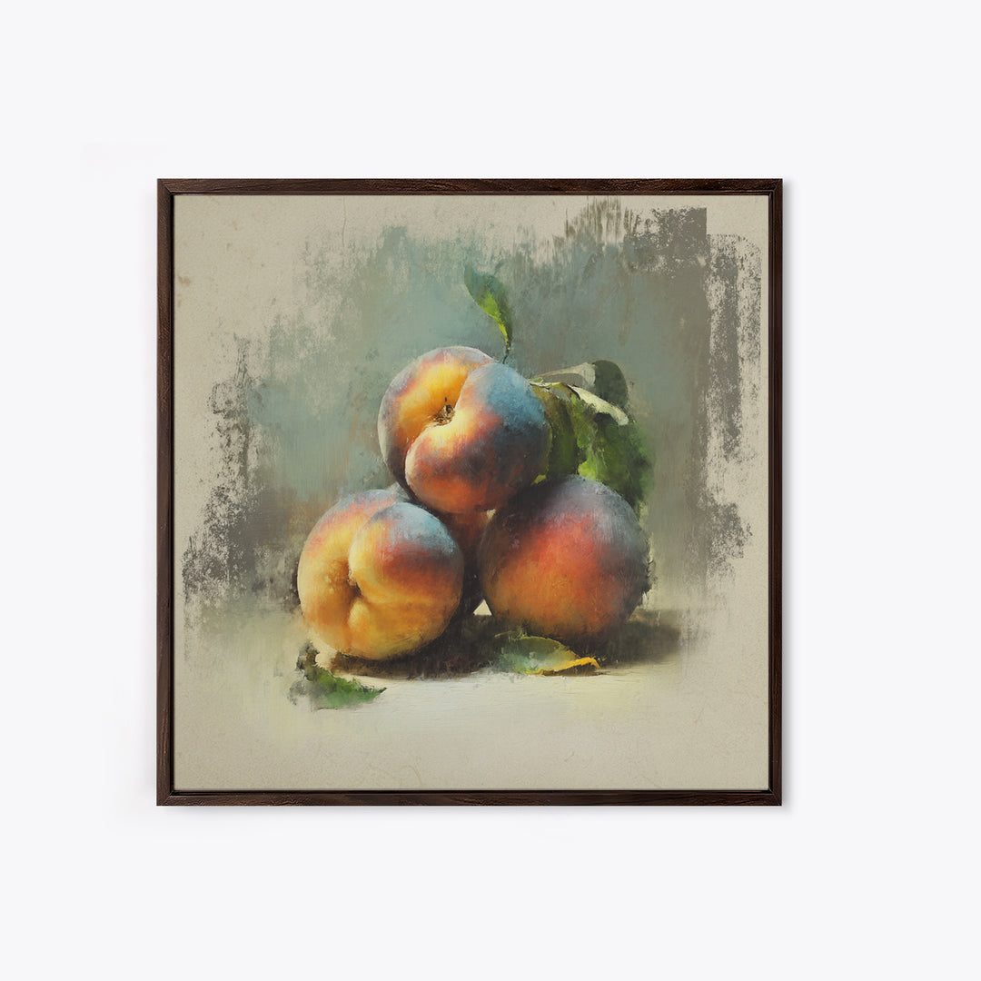 Still Life of Peaches Framed Canvas Print, Impressionist Art, Flower Print, Living Room Decor, Fine Art, Impression, IMP-1x1-71