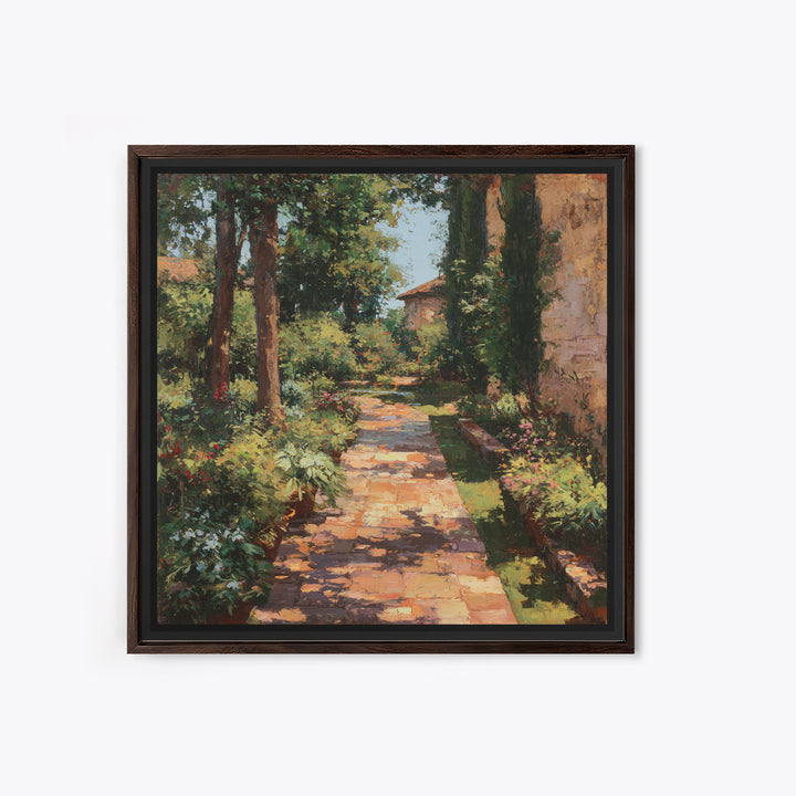 Garden Path Covered Canvas Print, Impressionist Art, Textured Painting, Living Room Decor, Fine Art, Impression, Original Art, IMP-1x1-98