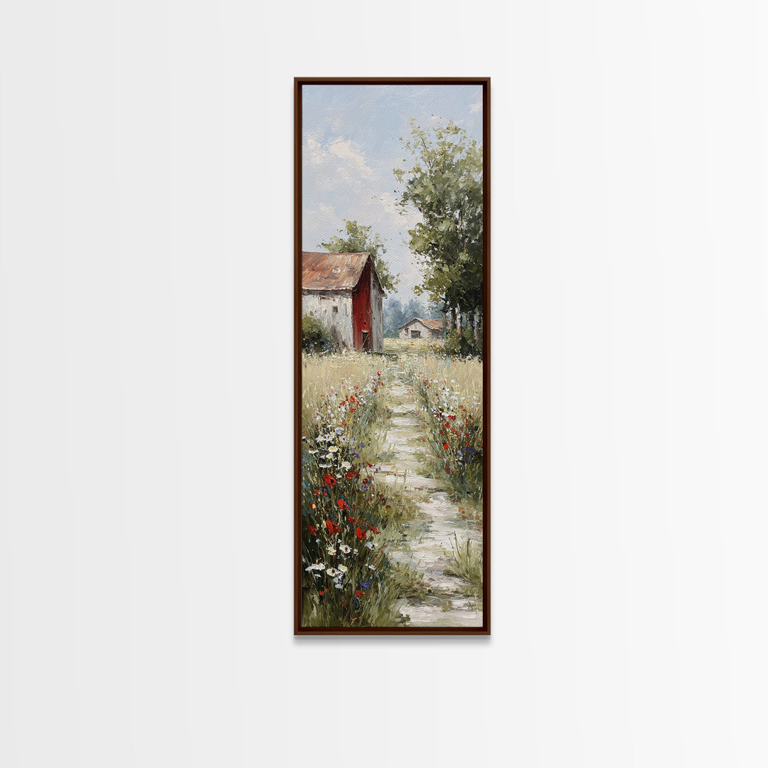 Country Lane with Flickering Sunlight Canvas Print, Impressionist Art, Floral Print, Living Room Decor, Impression, IMP-1x3-34