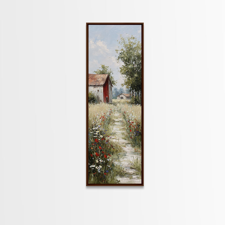 Country Lane with Flickering Sunlight Canvas Print, Impressionist Art, Floral Print, Living Room Decor, Impression, IMP-1x3-34