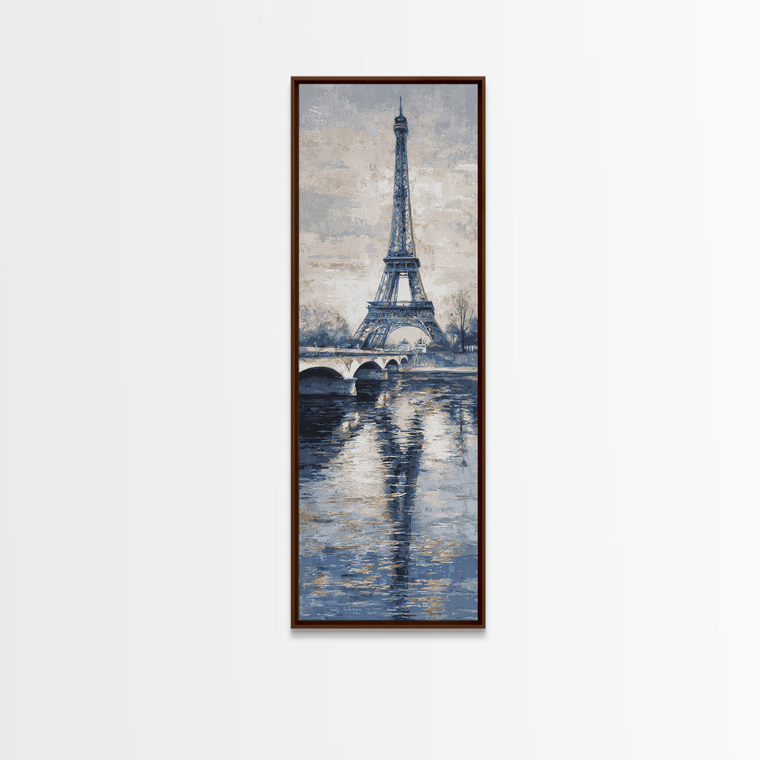 Paris Bridge Reflected Canvas Print, Impressionist Art, Living Room Wall Art, Living Room Decor, Fine Art, Impression, IMP-1x3-43