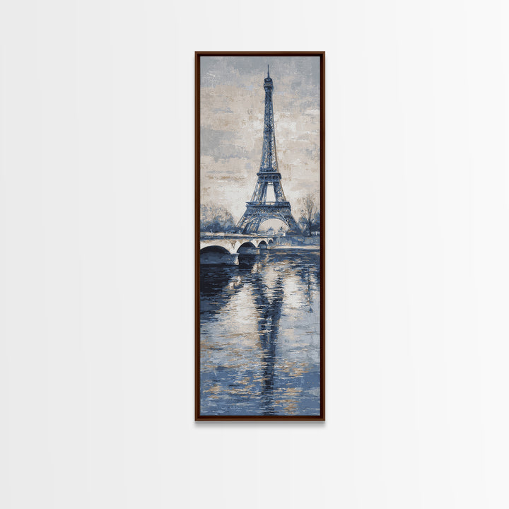 Paris Bridge Reflected Canvas Print, Impressionist Art, Living Room Wall Art, Living Room Decor, Fine Art, Impression, IMP-1x3-43