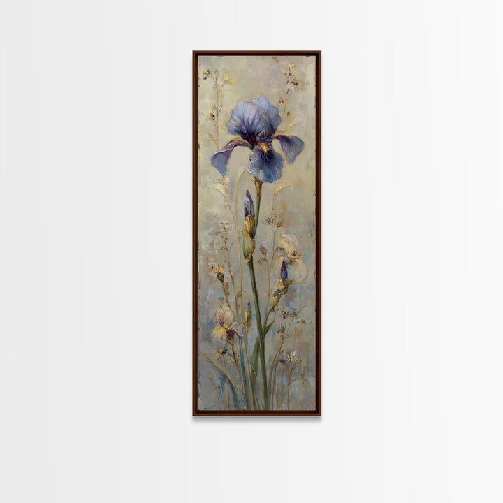 Iris Garden with Blue Violet Strokes Canvas Print, Impressionist Art, Modern Wall Art, Living Room Decor, Fine Art, Impression, IMP-1x3-56