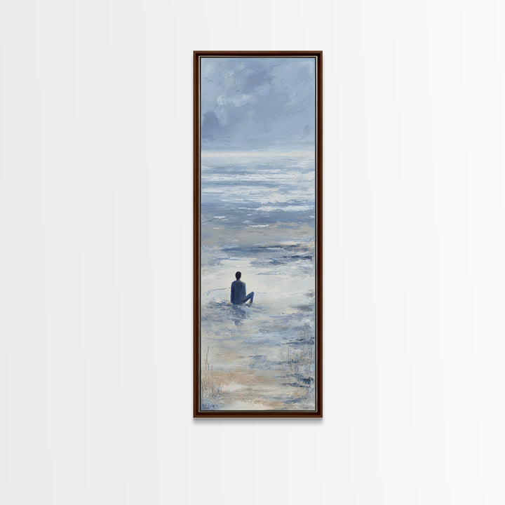 Coastal Beach Figures Canvas Print, Impressionist Art, Bedroom Decor, Living Room Decor, Oil Painting, Impression, Modern Art, IMP-1x3-7