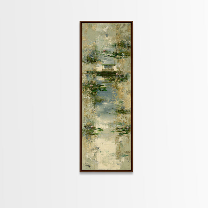 Water Garden Bridge Canvas Print, Impressionist Art, Statement Artwork, Living Room Decor, Fine Art, Impression, Art Print, IMP-1x3-78
