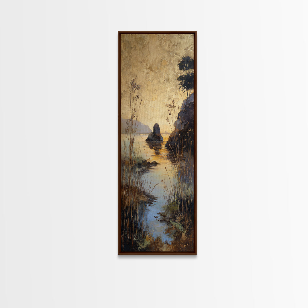 Haystacks Glowing at Golden Hour Canvas Print, Impressionist Art, Gallery Wall Art, Living Room Decor, Fine Art, Impression, IMP-1x3-88