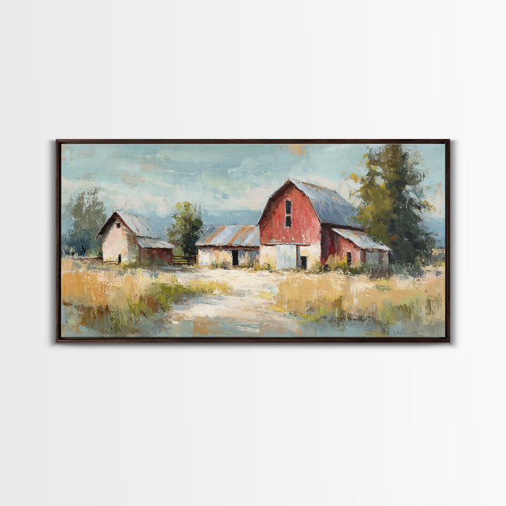 Country Lane with Flickering Sunlight Framed Canvas Print, Impressionist Art, Room Decor, Living Room Decor, Impression, IMP-2x1-18