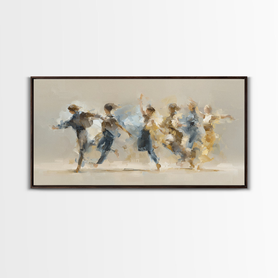 Dancers Suggested by Soft Moving Brushwork Canvas Print, Impressionist Art, Landscape Painting, Living Room Decor, Impression, IMP-2x1-59