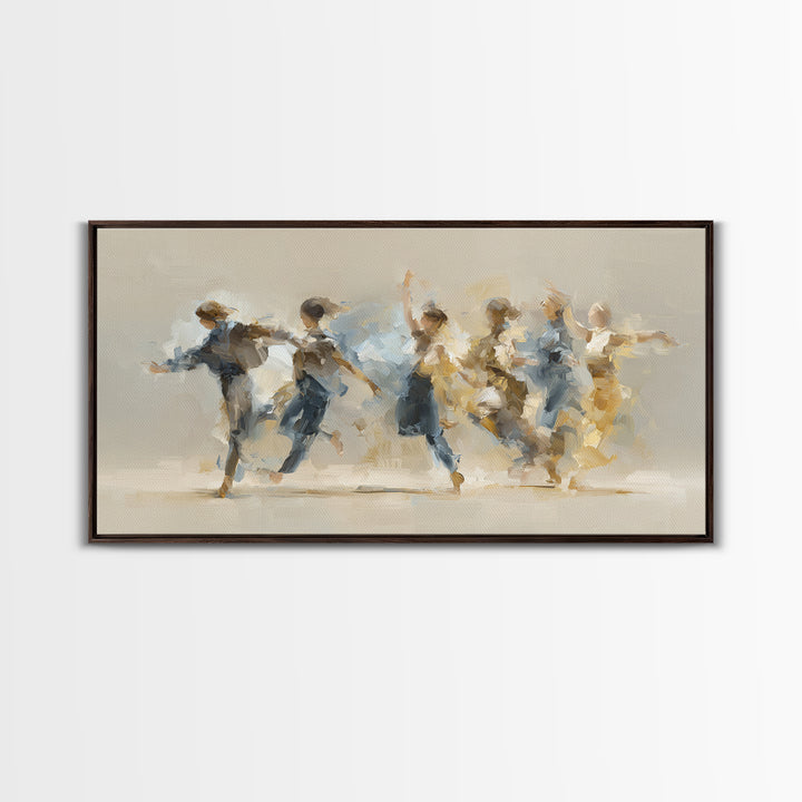 Dancers Suggested by Soft Moving Brushwork Canvas Print, Impressionist Art, Landscape Painting, Living Room Decor, Impression, IMP-2x1-59