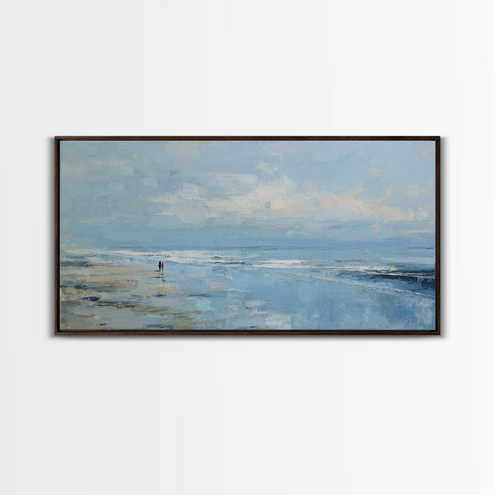 Coastal Beach Figures Canvas Print, Impressionist Art, Living Room Wall Art, Living Room Decor, Fine Art, Impression, IMP-2x1-63