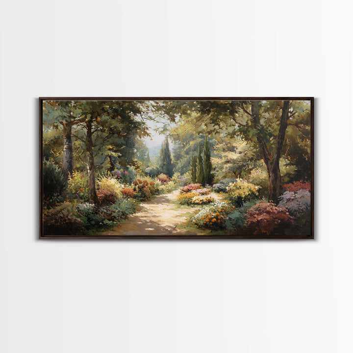 Garden Path Covered Canvas Print, Impressionist Art, Living Room Decor, Oil Painting, Impression, Abstract Painting, IMP-2x1-70