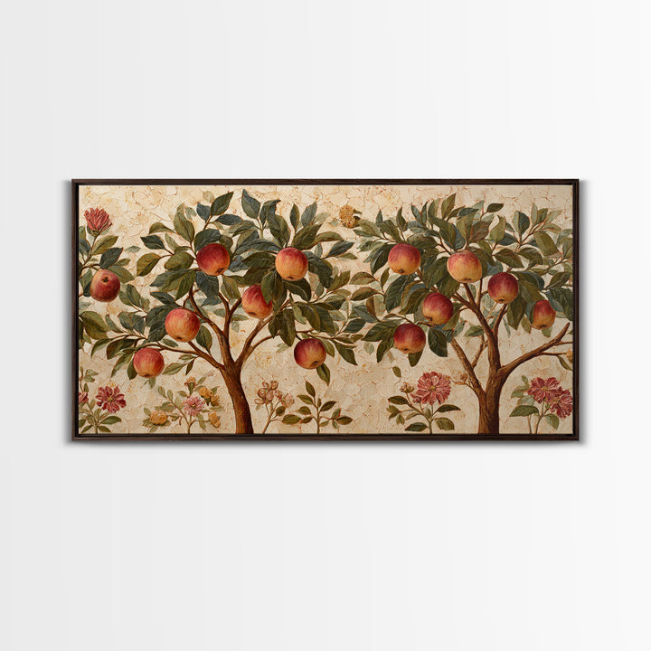 Apple Tree in Summer Orchard Framed Canvas Print, Impressionist Art, Modern Wall Art, Living Room Decor, Fine Art, Impression, IMP-2x1-85