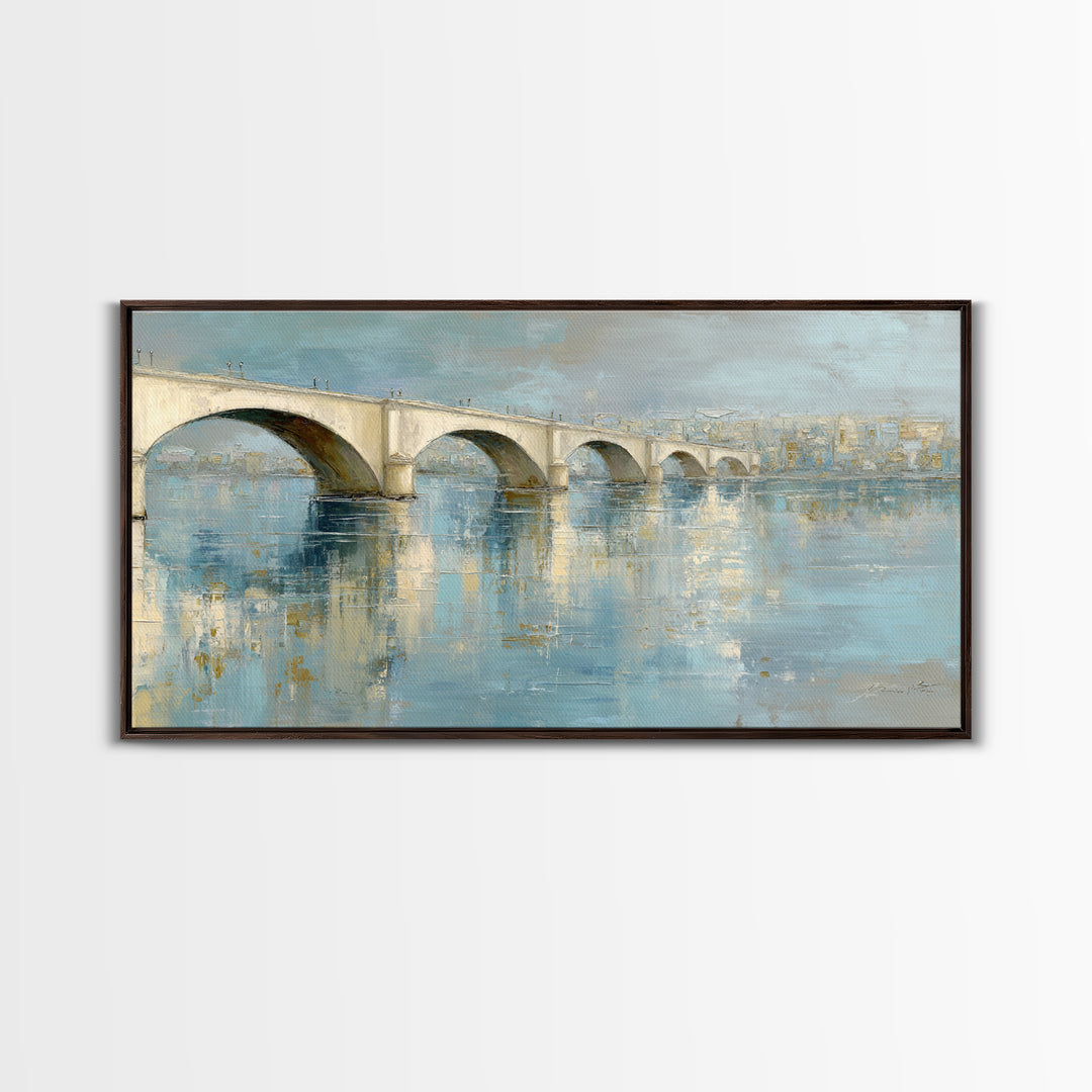 Water Lilies Floating on a Sunlit Pond Canvas Print, Impressionist Art, Living Room Wall Art, Living Room Decor, Impression, IMP-2x1-93