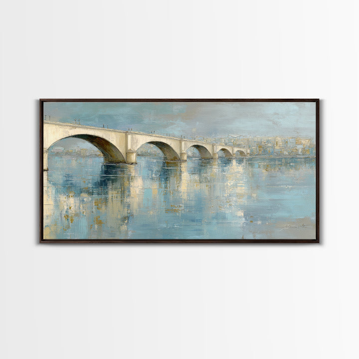 Water Lilies Floating on a Sunlit Pond Canvas Print, Impressionist Art, Living Room Wall Art, Living Room Decor, Impression, IMP-2x1-93
