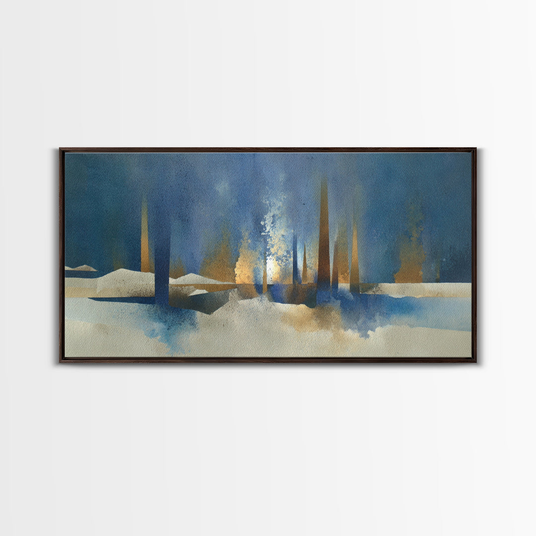 Haystacks Glowing at Golden Hour Framed Canvas Print, Impressionist Art, Floral Wall Art, Living Room Decor, Oil Painting, IMP-2x1-96