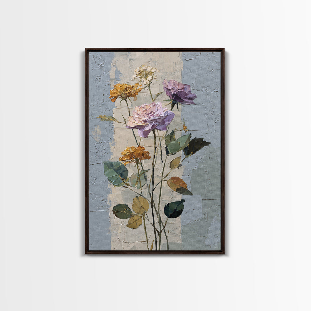 Caf Table with Flowers and Morning Light Framed Canvas Print, Impressionist Art, Home Decor, Living Room Decor, Impression, IMP-2x3-18