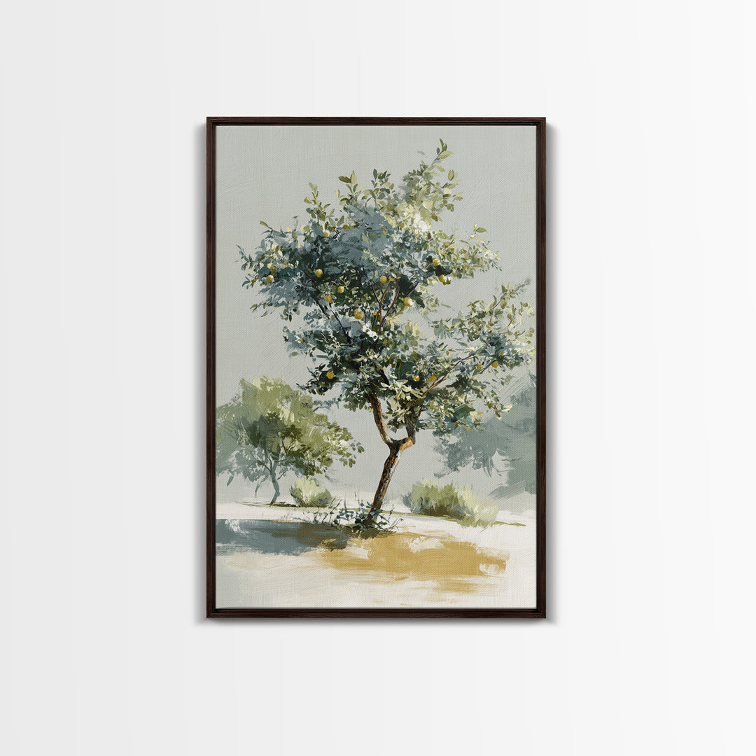 Apple Tree in Summer Orchard Framed Canvas Print, Impressionist Art, Large Wall Art, Living Room Decor, Fine Art, Impression, IMP-2x3-25