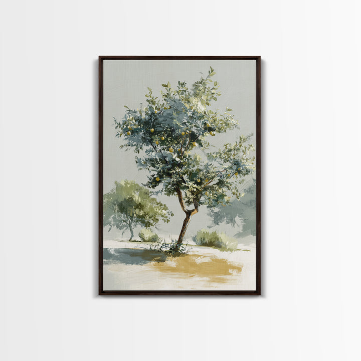 Apple Tree in Summer Orchard Framed Canvas Print, Impressionist Art, Large Wall Art, Living Room Decor, Fine Art, Impression, IMP-2x3-25
