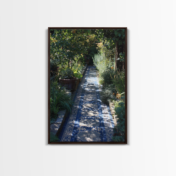 Garden Path Covered Framed Canvas Print, Impressionist Art, Printable Wall Art, Living Room Decor, Watercolor Art, Impression, IMP-2x3-34