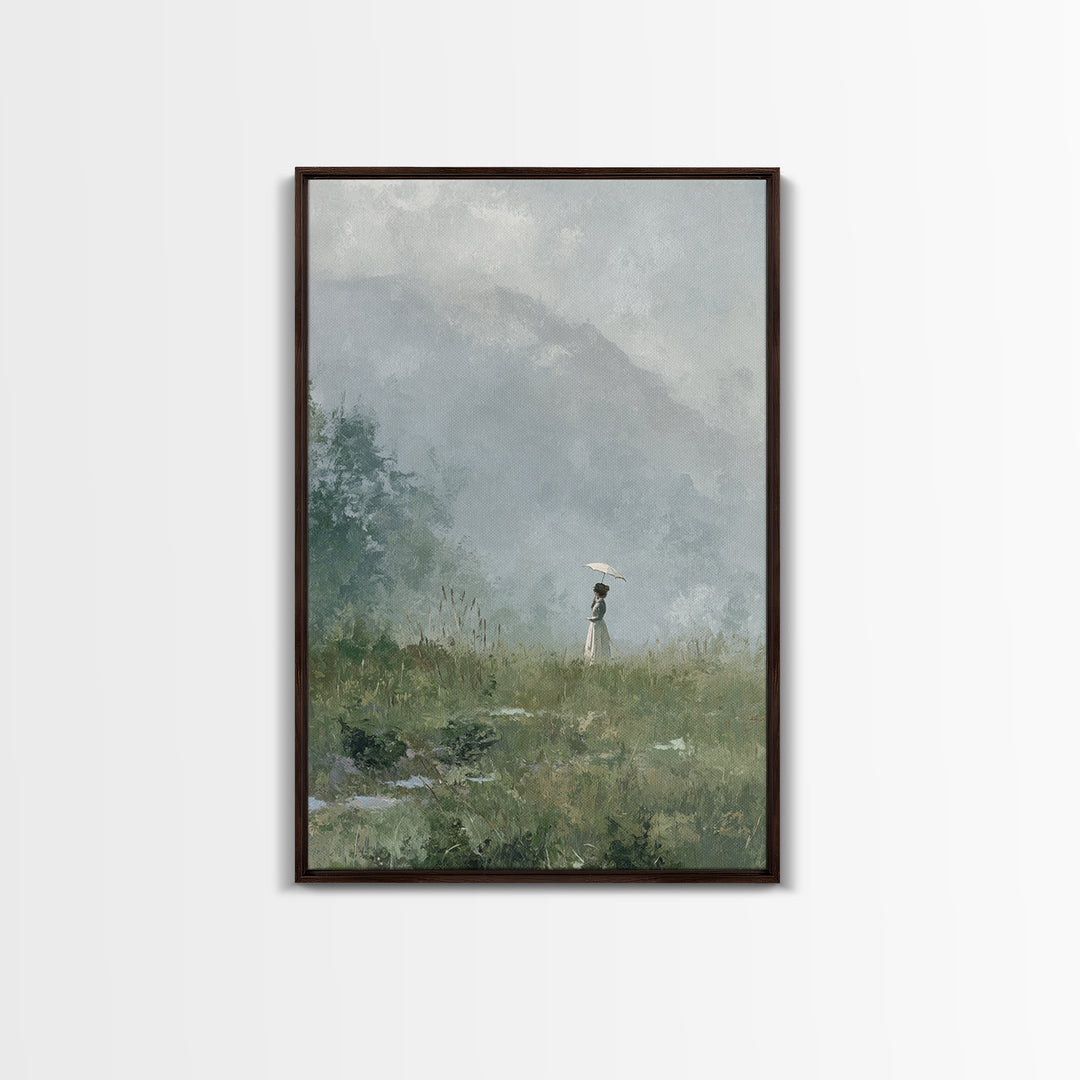 Woman with Parasol in Breezy Meadow Canvas Print, Impressionist Art, Original Art, Living Room Decor, Fine Art, Impression, IMP-2x3-35