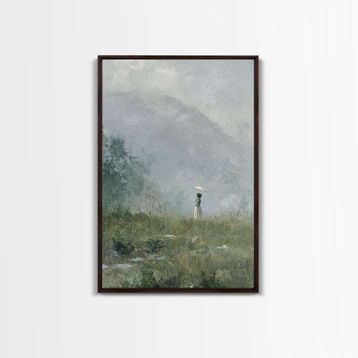 Woman with Parasol in Breezy Meadow Canvas Print, Impressionist Art, Original Art, Living Room Decor, Fine Art, Impression, IMP-2x3-35