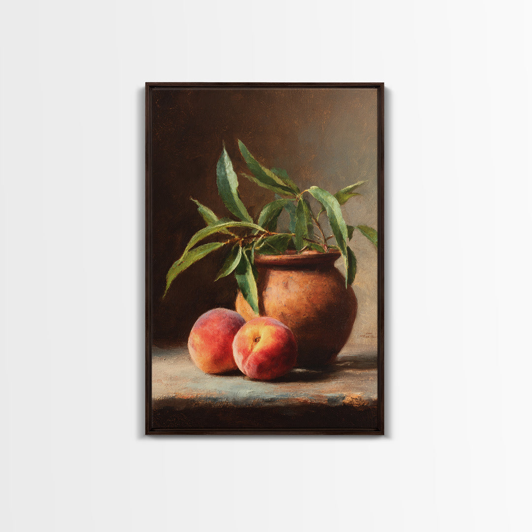 Still Life of Peaches Canvas Print, Impressionist Art, Living Room Decor, Impression, Landscape Art, Colorful Wall Art, IMP-2x3-79