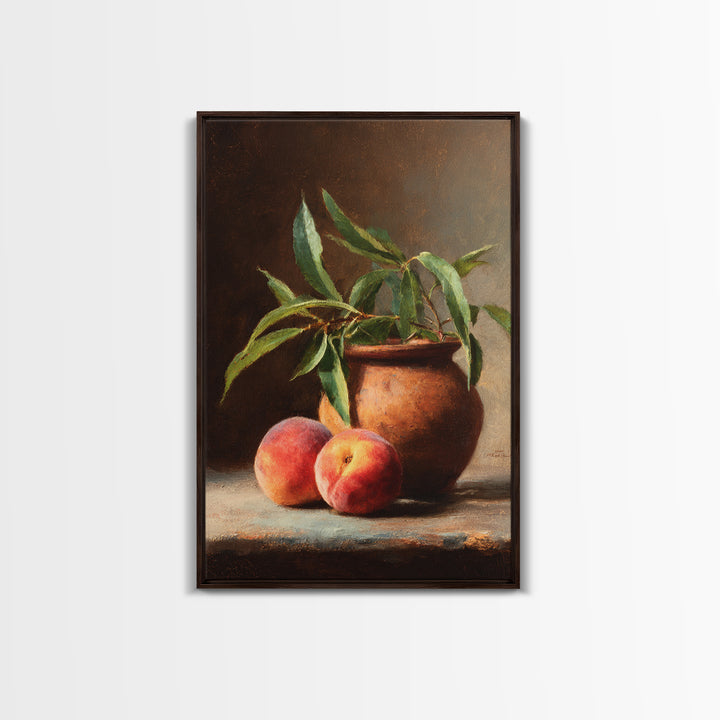 Still Life of Peaches Canvas Print, Impressionist Art, Living Room Decor, Impression, Landscape Art, Colorful Wall Art, IMP-2x3-79
