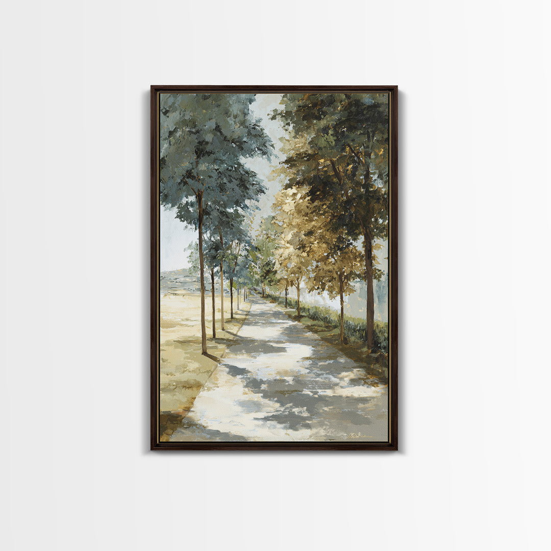 Garden Path Covered Canvas Print, Impressionist Art, Textured Wall Art, Living Room Decor, Impression, Landscape Painting, IMP-2x3-82
