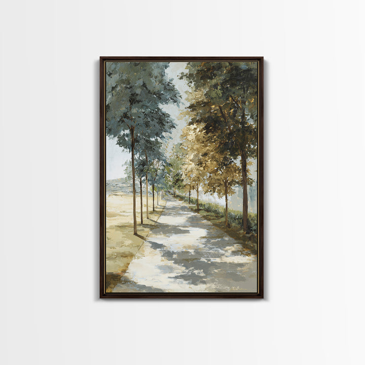 Garden Path Covered Canvas Print, Impressionist Art, Textured Wall Art, Living Room Decor, Impression, Landscape Painting, IMP-2x3-82